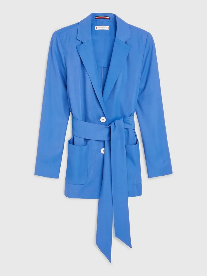 Tommy Hilfiger Exclusive Belted Blazer Verona Blue Womens Blazers