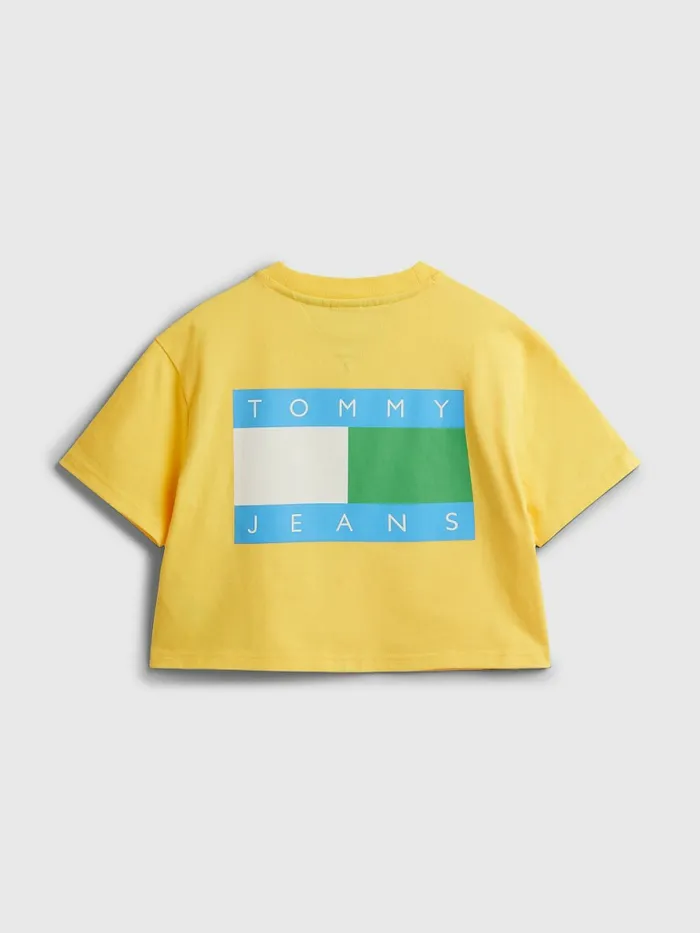 Tommy Hilfiger Exclusive Pop Drop Cropped TShirt Tuscan Sun Womens TShirts Near Me