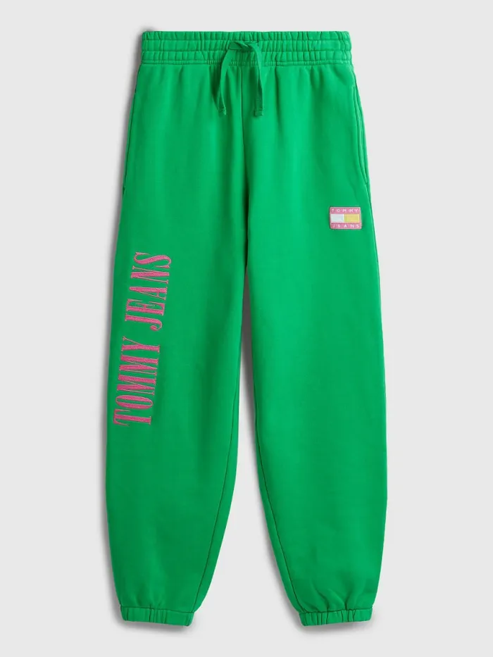 Tommy Hilfiger Exclusive Pop Drop Flag Joggers Spring Palm Green Womens Trousers Tommy Hilfiger Exclusive Pop Drop Flag Joggers Spring Palm Green Womens Trousers