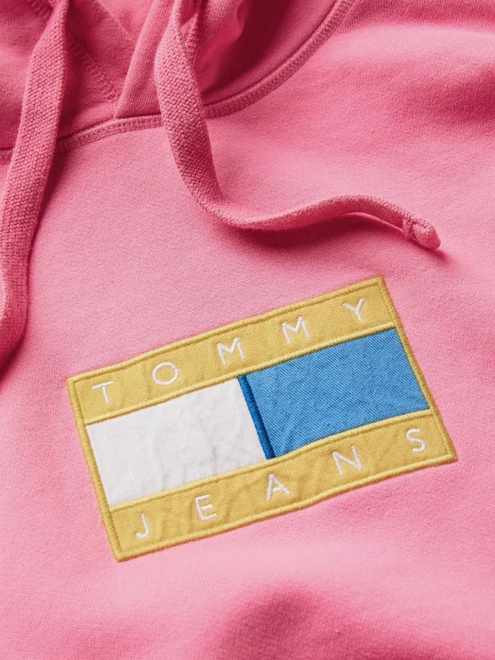 Tommy Hilfiger Exclusive Pop Drop Hoody Pop Pink Mens Sweatshirts and Hoodies Popular