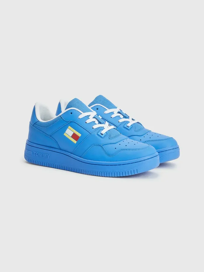 Tommy Hilfiger Exclusive Pop Drop Leather Basket Trainers Electric Aqua Womens Trainers For Sale Tommy Hilfiger Exclusive Pop Drop Leather Basket Trainers Electric Aqua Womens Trainers For Sale