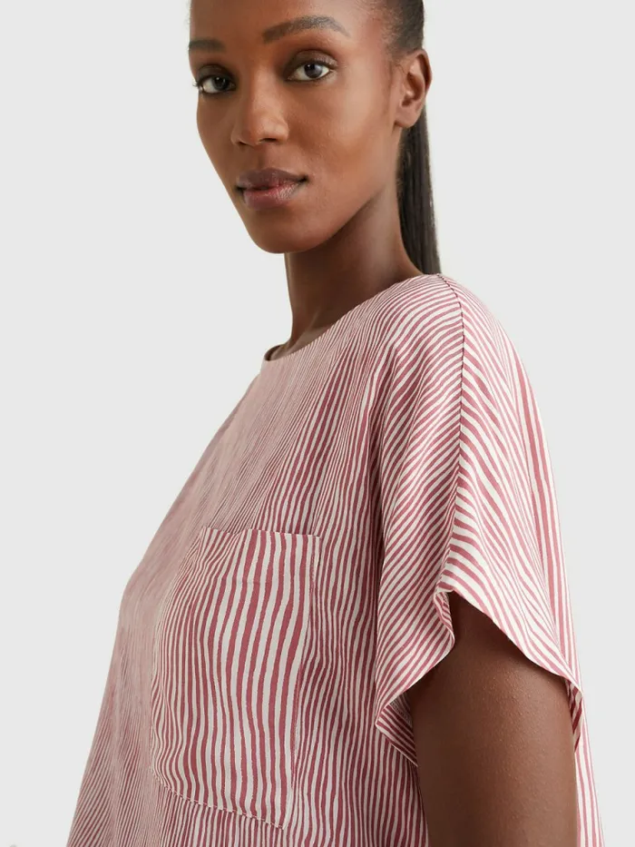 Tommy Hilfiger Exclusive Stripe Relaxed Fit TShirt Handpainted Ithaca StpEng Pink Womens TShirts Near Me