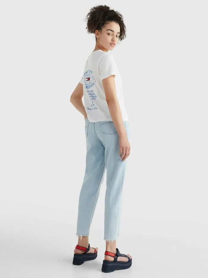 Tommy Hilfiger Expedition Logo TShirt White Womens TShirts On Sale