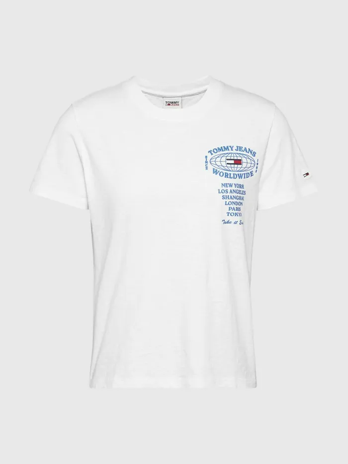 Tommy Hilfiger Expedition Logo TShirt White Womens TShirts On Sale