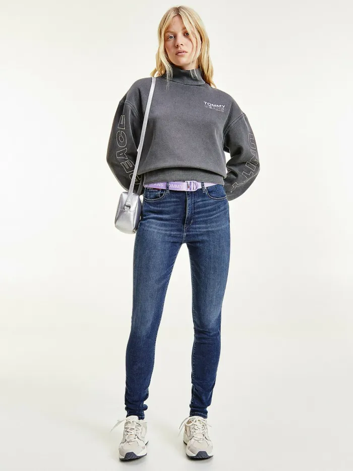 Tommy Hilfiger Faded Boxy Turtleneck Sweatshirt Black Womens Sweatshirts and Hoodies Online Tommy Hilfiger Faded Boxy Turtleneck Sweatshirt Black Womens Sweatshirts and Hoodies Online