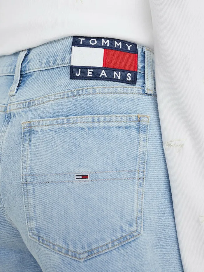 Tommy Hilfiger Faded Raw Hem Denim Hotpants Denim Light Womens Shorts Gift Ideas