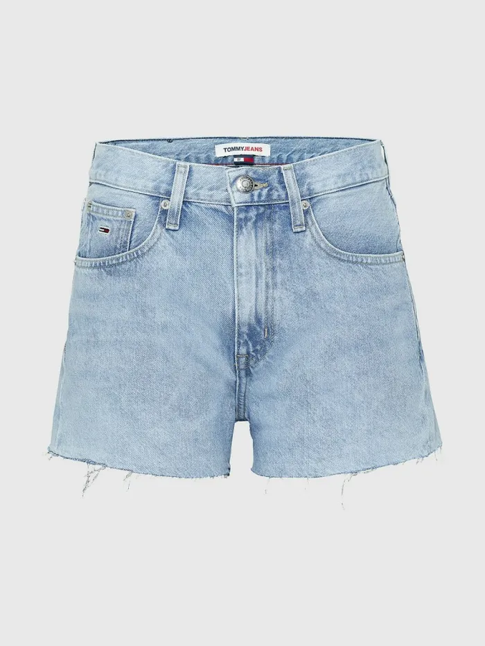 Tommy Hilfiger Faded Raw Hem Denim Hotpants Denim Light Womens Shorts Gift Ideas