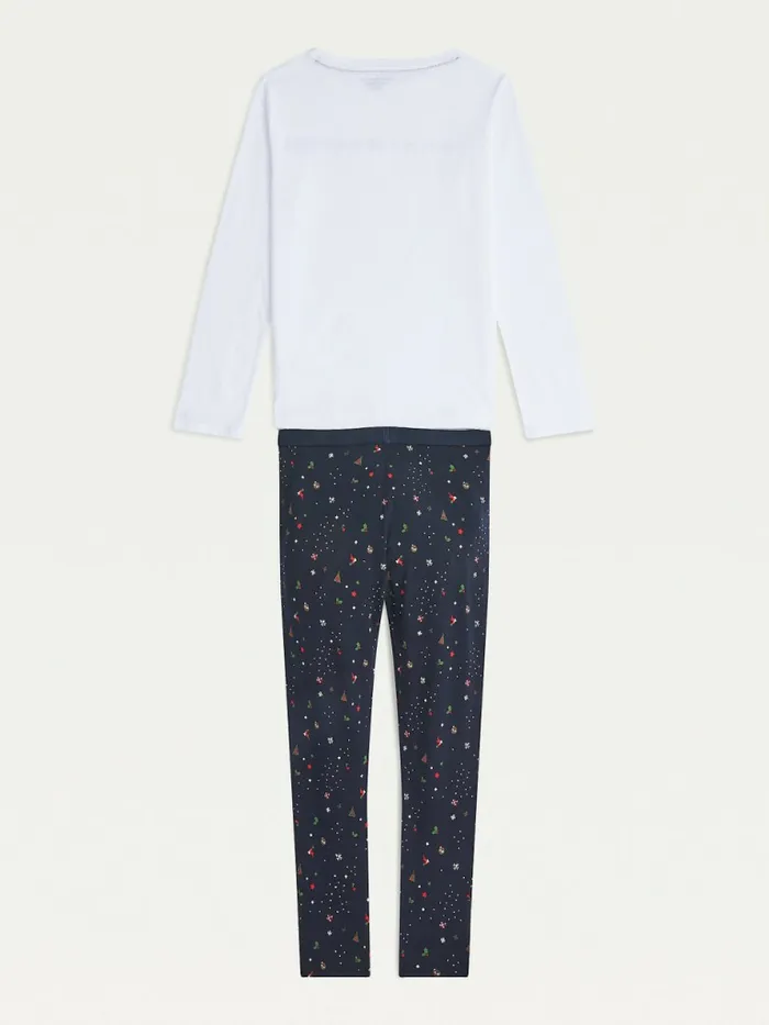 Tommy Hilfiger Festive Leggings Pyjama Gift Set WhiteFestive Scatter Girls Underwear and Socks Gift Ideas