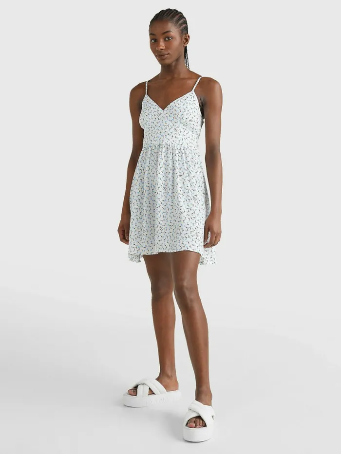 Tommy Hilfiger Fit And Flare Print Mini Dress Island Floral Crush Print Womens Dresses and Jumpsuits Online