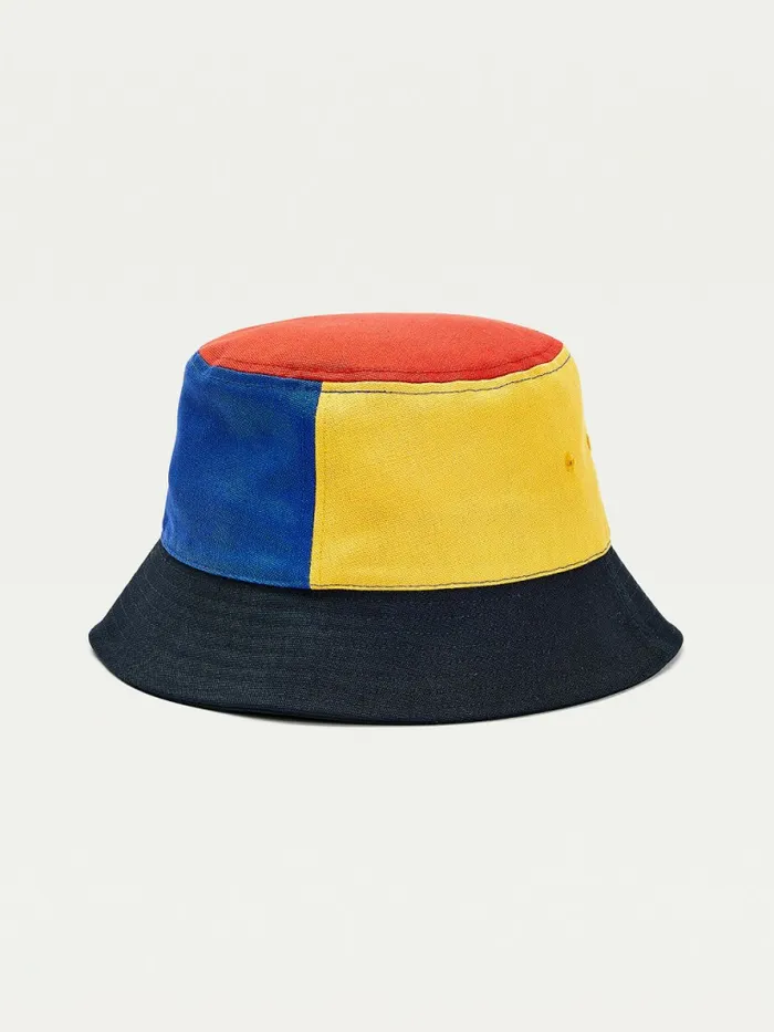 Tommy Hilfiger Flag Badge ColourBlocked Bucket Hat Colorblock Mens Hats and Scarves Gift Ideas