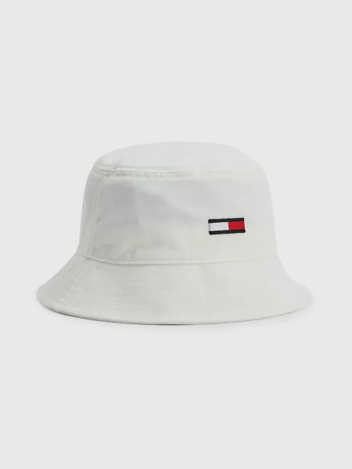 Tommy Hilfiger Flag Bucket Hat Ancient White Mens Hats and Scarves Gift for Friend Tommy Hilfiger Flag Bucket Hat Ancient White Mens Hats and Scarves Gift for Friend