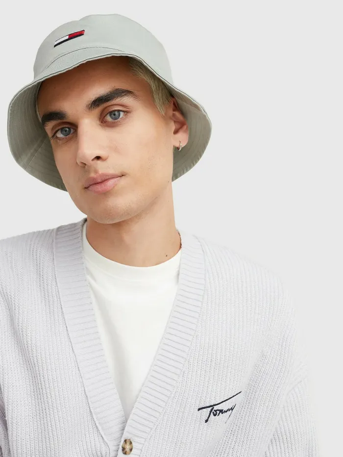 Tommy Hilfiger Flag Bucket Hat Faded Willow Mens Hats and Scarves Gift Ideas