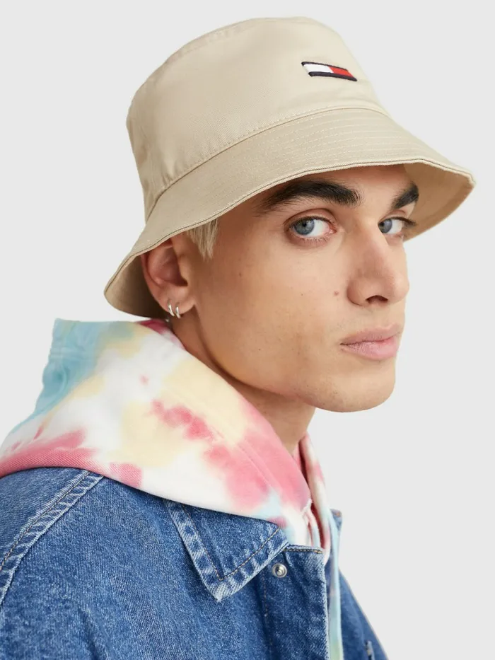 Tommy Hilfiger Flag Bucket Hat Savannah Sand Mens Hats and Scarves Gift Ideas
