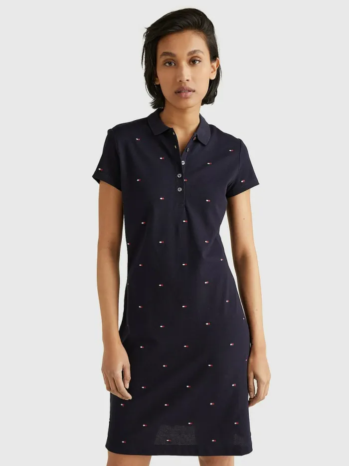 Tommy Hilfiger Flag Embroidery Polo Dress Mini Flag All Over EmbNavy Womens Dresses and Jumpsuits Near Me Tommy Hilfiger Flag Embroidery Polo Dress Mini Flag All Over EmbNavy Womens Dresses and Jumpsuits Near Me