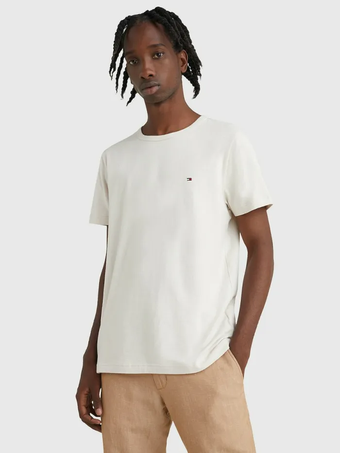 Tommy Hilfiger Flag Embroidery TShirt Feather White Mens TShirts Sale