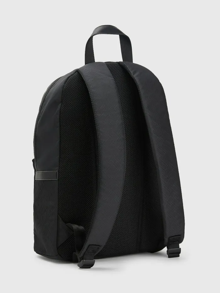 Tommy Hilfiger Flag Jacquard Backpack Black Flag Monogram Mens Bags Casaul