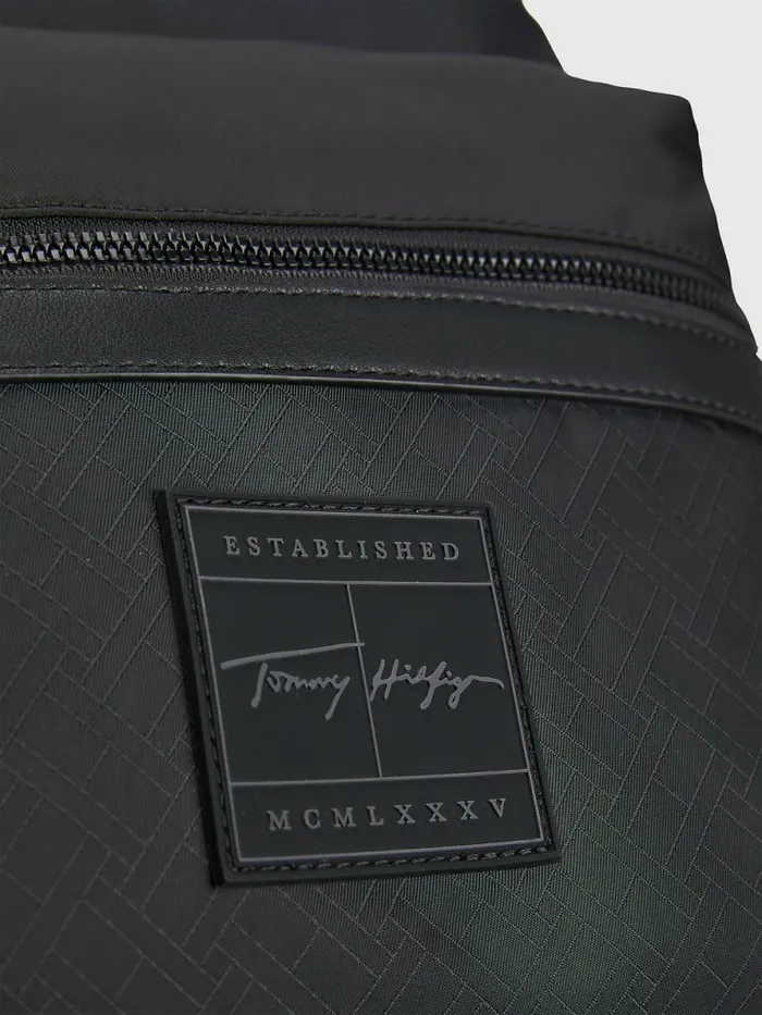 Tommy Hilfiger Flag Jacquard Backpack Black Flag Monogram Mens Bags Casaul