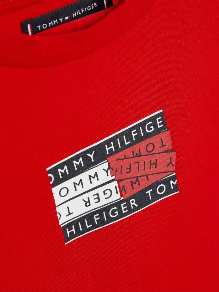 Tommy Hilfiger Flag Logo TShirt Deep Crimson Boys TShirts and Polos Sale