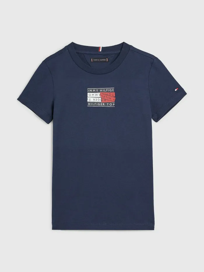 Tommy Hilfiger Flag Logo TShirt Twilight Navy Boys TShirts and Polos Fashion