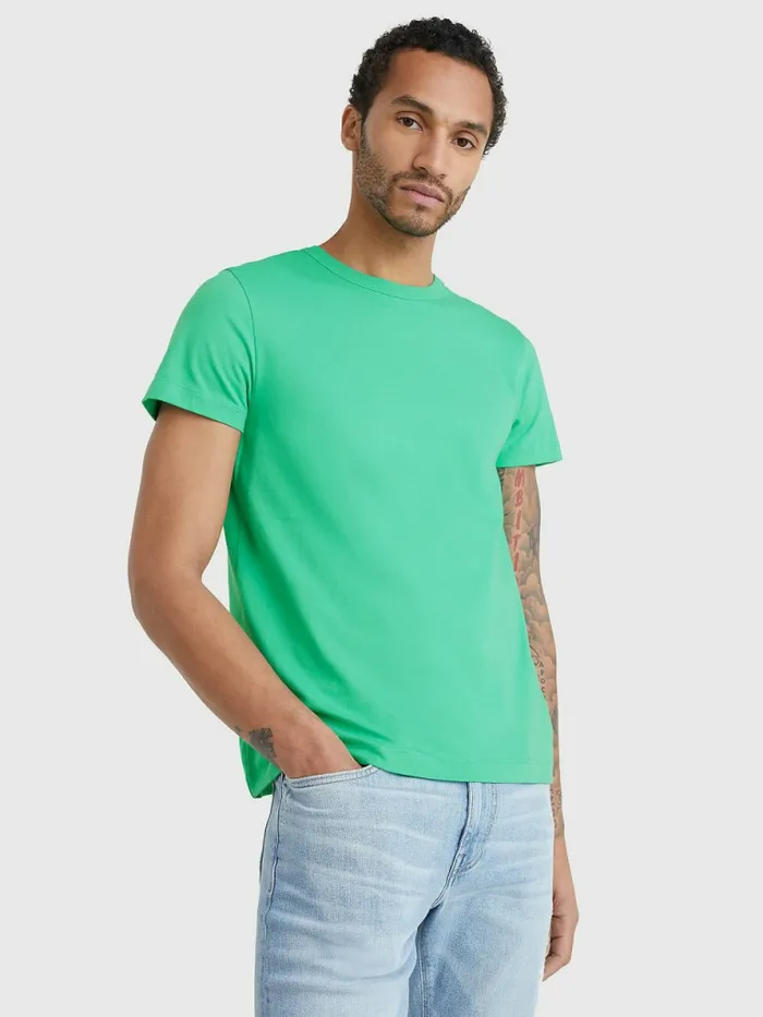 Tommy Hilfiger Flag Patch Sleeve TShirt Aloha Green Mens TShirts Gift 4 You