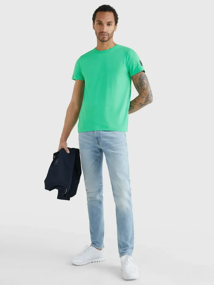 Tommy Hilfiger Flag Patch Sleeve TShirt Aloha Green Mens TShirts Gift 4 You
