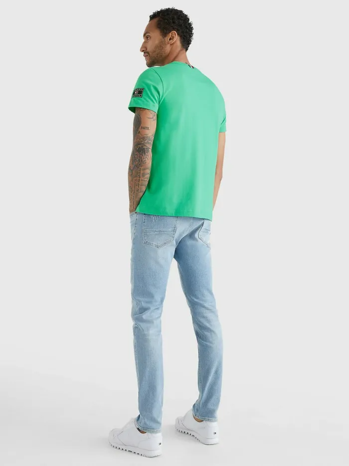 Tommy Hilfiger Flag Patch Sleeve TShirt Aloha Green Mens TShirts Gift 4 You