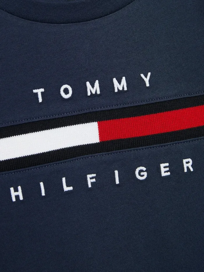 Tommy Hilfiger Flag Rib Insert TShirt Twilight Navy Boys TShirts and Polos Online