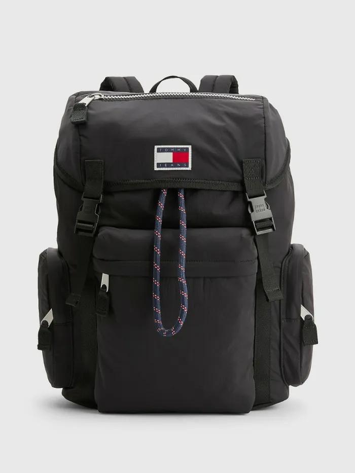 Tommy Hilfiger Flap Backpack Black Mens Bags Popular