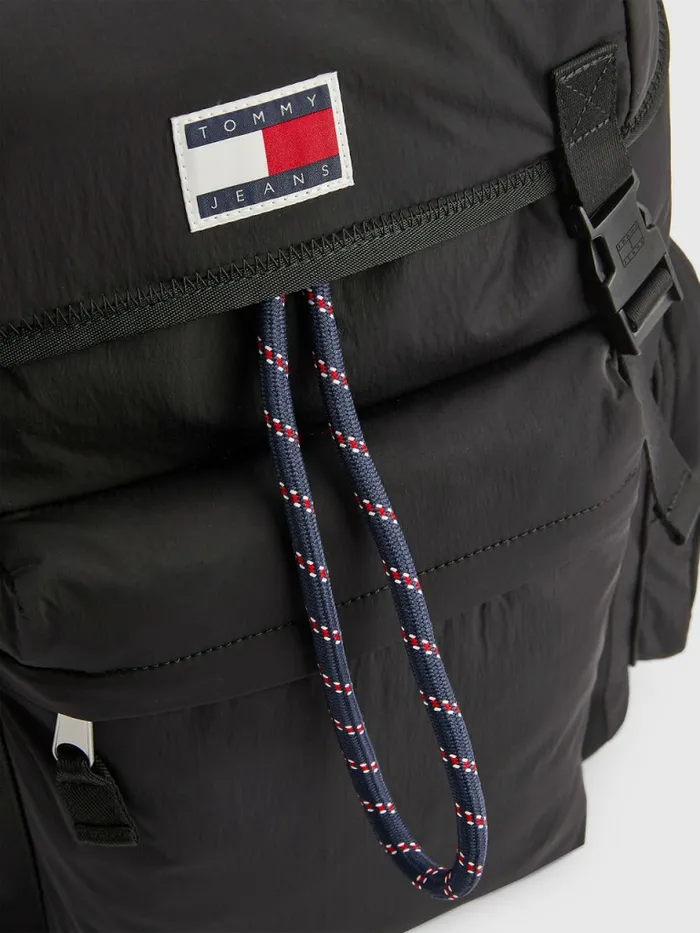 Tommy Hilfiger Flap Backpack Black Mens Bags Popular