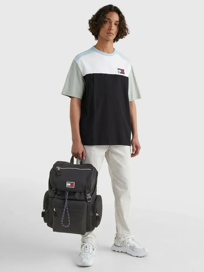 Tommy Hilfiger Flap Backpack Black Mens Bags Popular