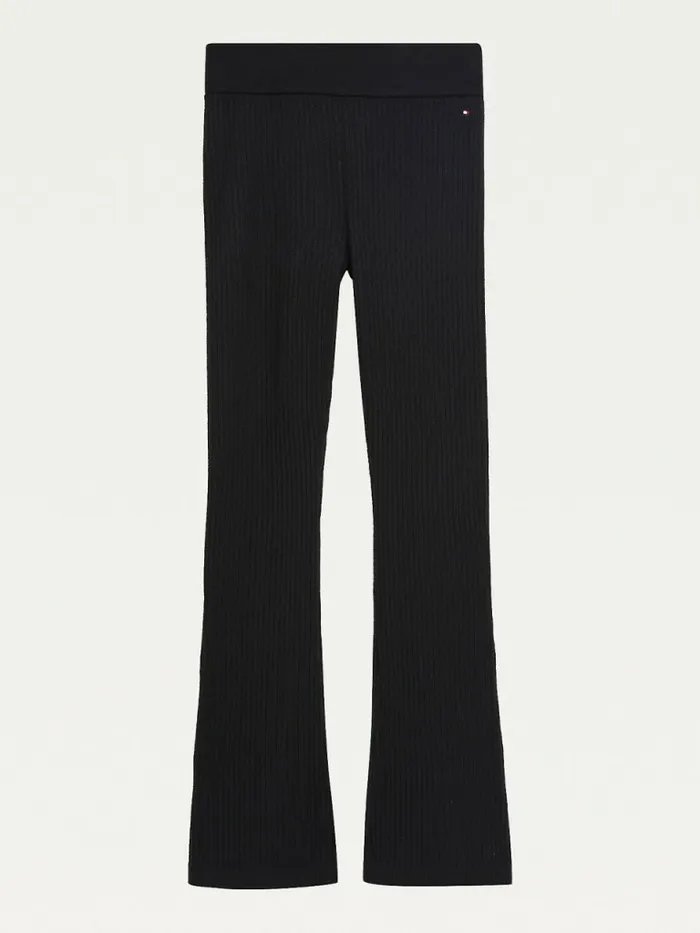 Tommy Hilfiger Flared RibKnit Trousers Black Girls Trousers Shorts and Skirts Gift 4 You Tommy Hilfiger Flared RibKnit Trousers Black Girls Trousers Shorts and Skirts Gift 4 You
