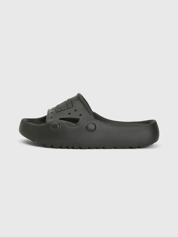 Tommy Hilfiger Flatform Cleat Pool Slides Black Womens Sandals Cheap On Sale