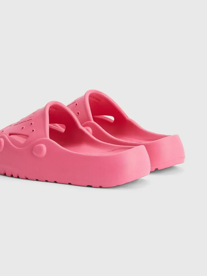 Tommy Hilfiger Flatform Cleat Pool Slides Pink Alert Womens Boots For Sale