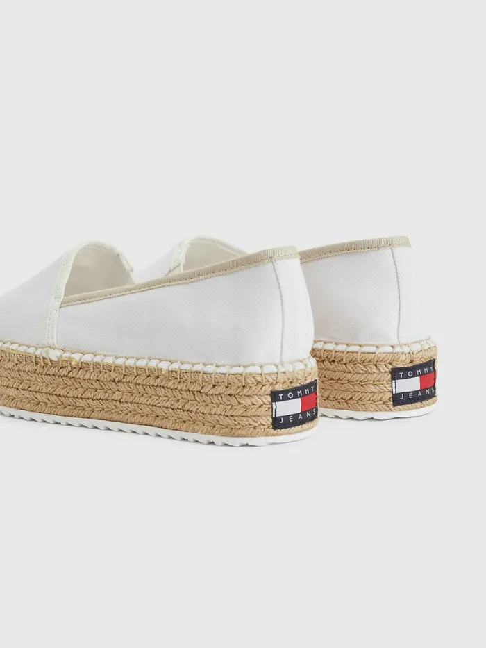 Tommy Hilfiger Flatform Espadrilles White Womens Trainers Popular