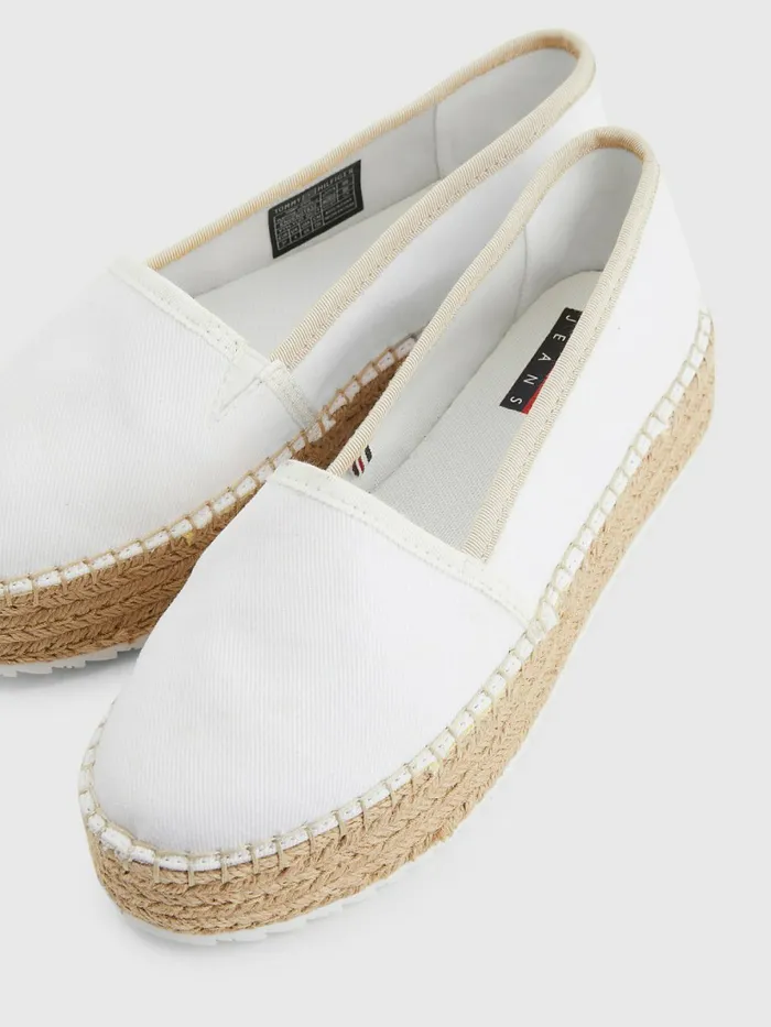 Tommy Hilfiger Flatform Espadrilles White Womens Trainers Popular