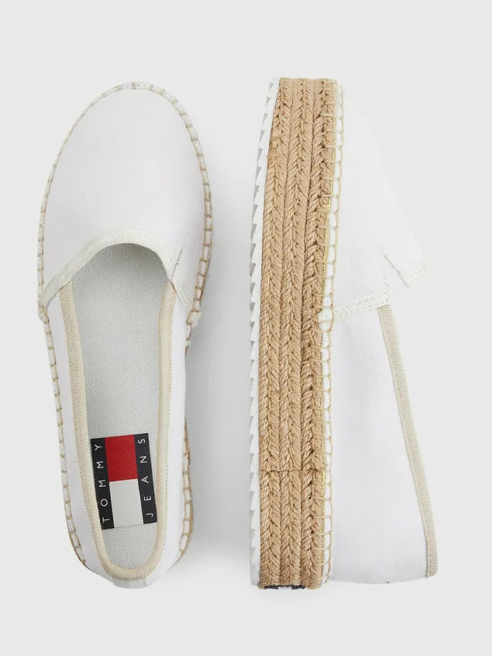 Tommy Hilfiger Flatform Espadrilles White Womens Trainers Popular