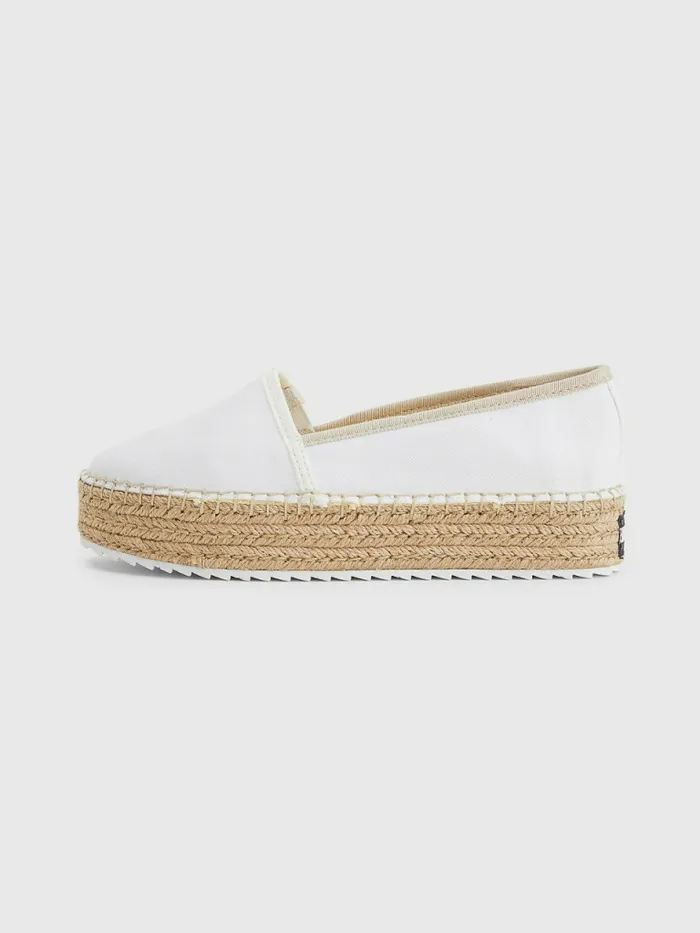 Tommy Hilfiger Flatform Espadrilles White Womens Trainers Popular