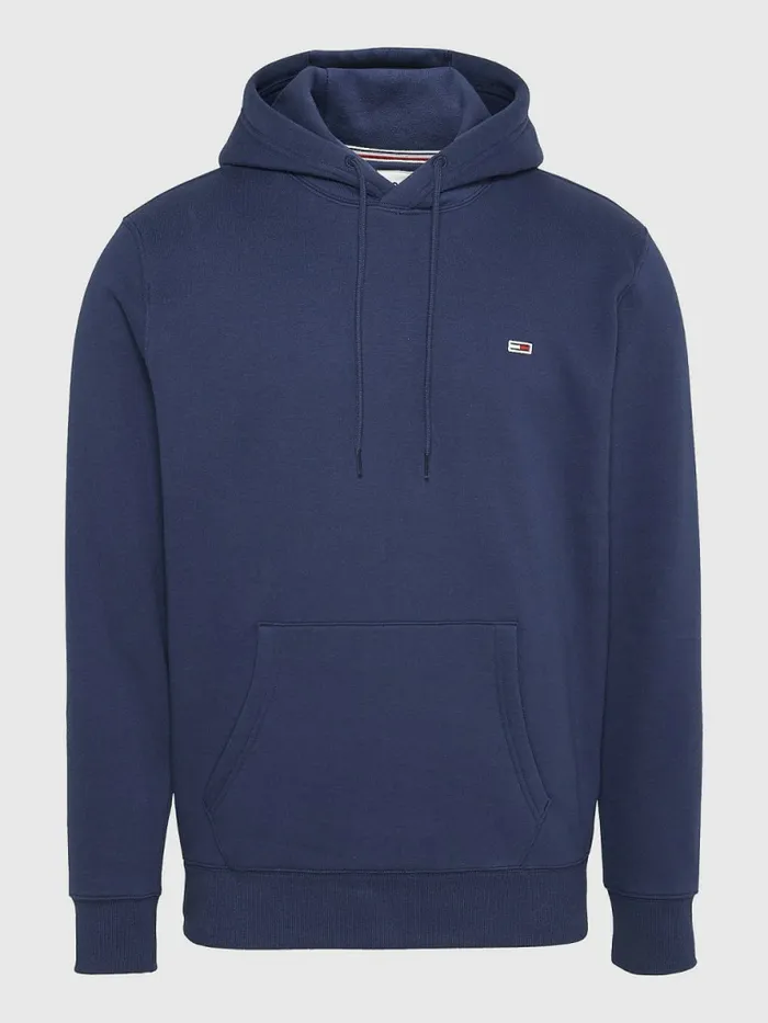Tommy Hilfiger Fleece Flag Patch Hoody Twilight Navy Mens Essentials