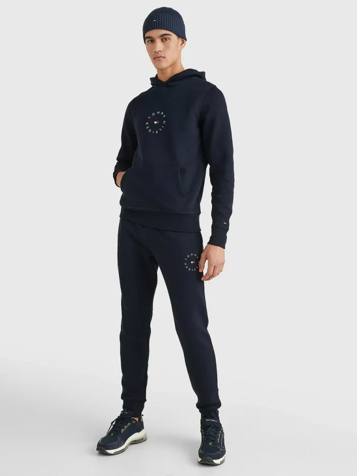 Tommy Hilfiger Flex Fleece Graphic Hoody Desert Sky Mens Sweatshirts and Hoodies Popular
