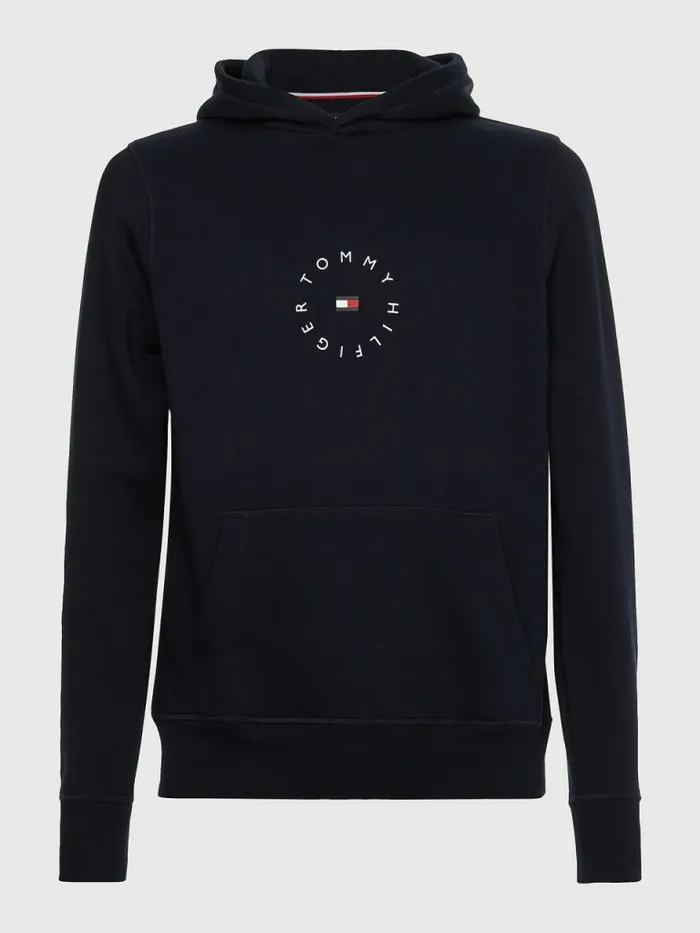 Tommy Hilfiger Flex Fleece Graphic Hoody Desert Sky Mens Tracksuits Gift 4 You