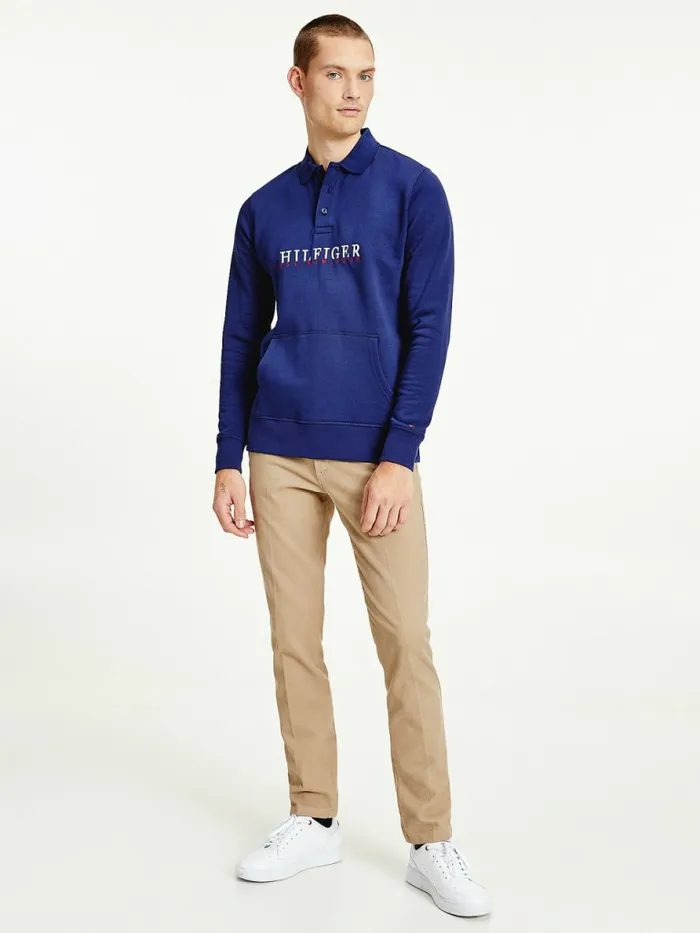 Tommy Hilfiger Flex Fleece Logo Rugby Shirt Yale Navy Mens Polo Shirts Online Tommy Hilfiger Flex Fleece Logo Rugby Shirt Yale Navy Mens Polo Shirts Online