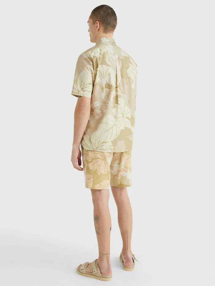 Tommy Hilfiger Floral Camo Short Sleeve Shirt Classic BeigeMulti Mens Shirts Gift Ideas