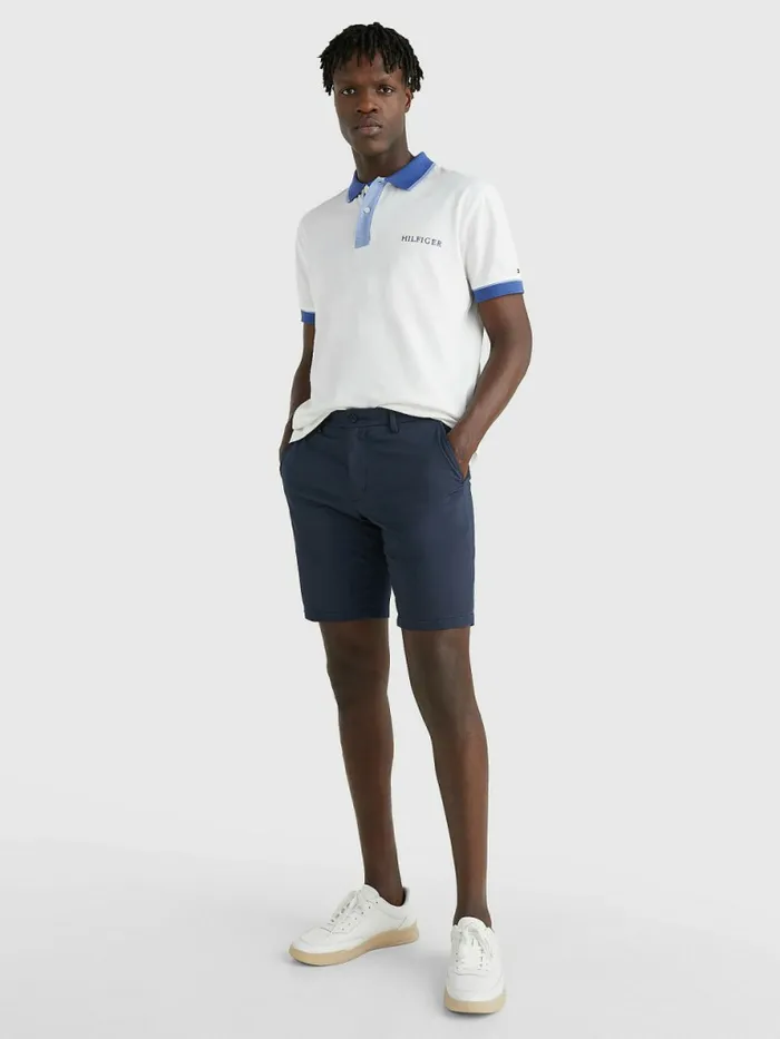 Tommy Hilfiger Floral Collar Regular Fit Polo White Mens Polo Shirts Online