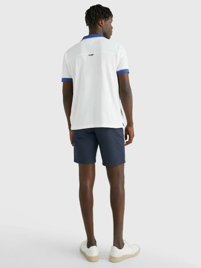 Tommy Hilfiger Floral Collar Regular Fit Polo White Mens Polo Shirts Online