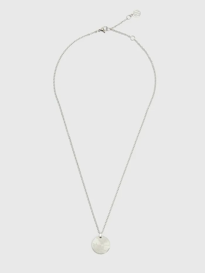Tommy Hilfiger Floral Engraved Necklace Silver Womens Jewellery