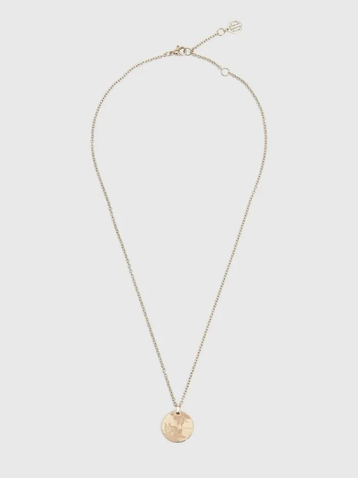 Tommy Hilfiger Floral Engraved Pendant Necklace Carnation Gold Womens Jewellery Tommy Hilfiger Floral Engraved Pendant Necklace Carnation Gold Womens Jewellery