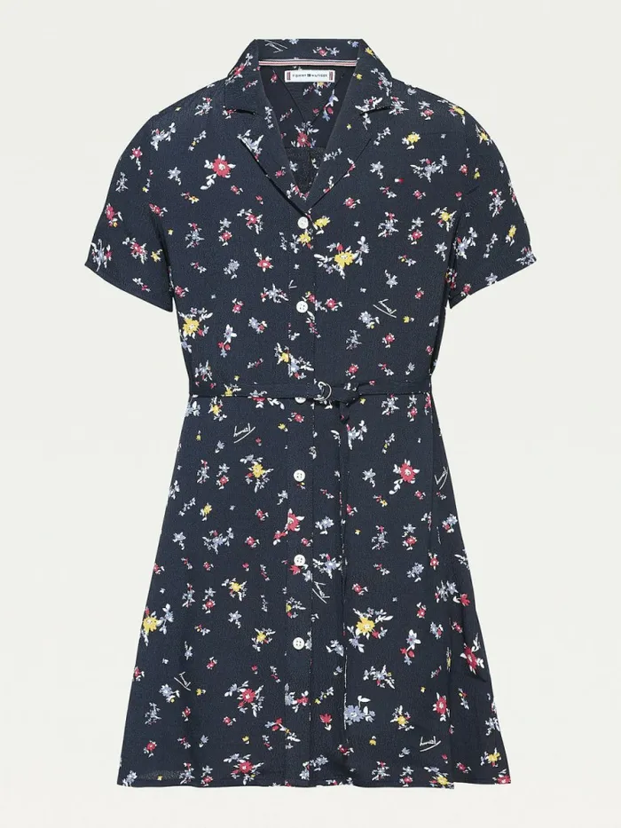 Tommy Hilfiger Floral Print Viscose Shirt Dress Desert Sky Flower Print Girls Dresses Gift 4 You Tommy Hilfiger Floral Print Viscose Shirt Dress Desert Sky Flower Print Girls Dresses Gift 4 You