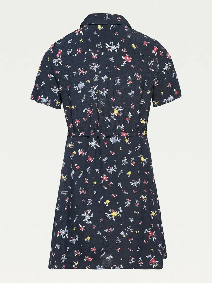 Tommy Hilfiger Floral Print Viscose Shirt Dress Desert Sky Flower Print Girls Dresses Gift 4 You
