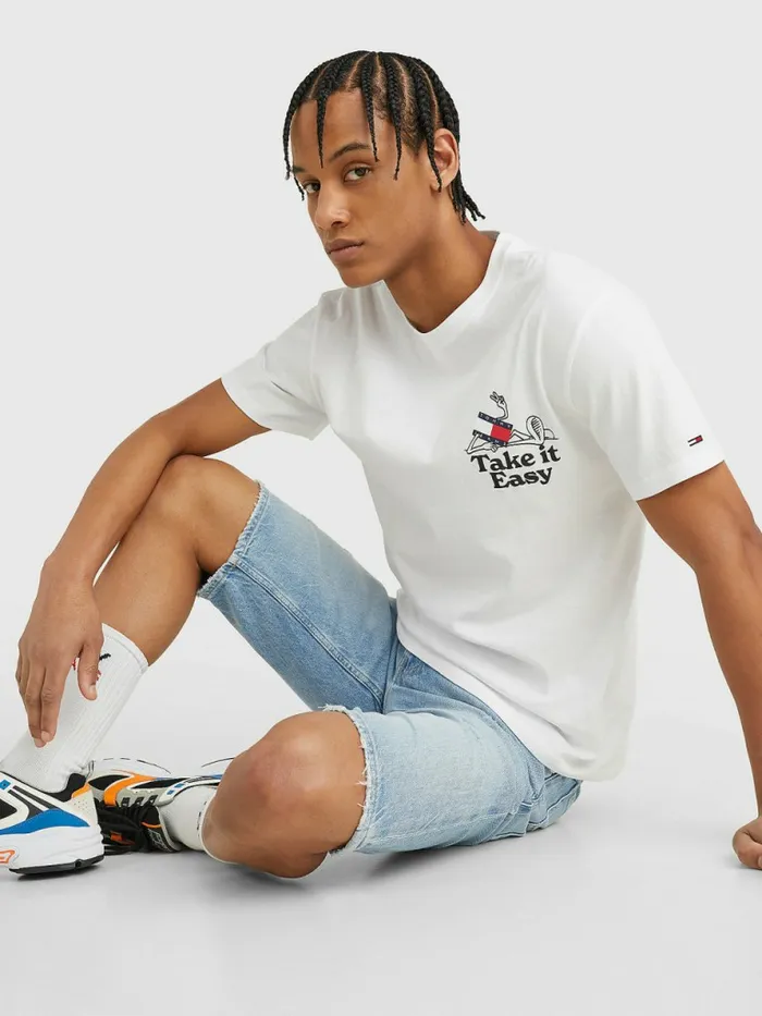 Tommy Hilfiger Front Back Logo TShirt White Mens TShirts Gift 4 You