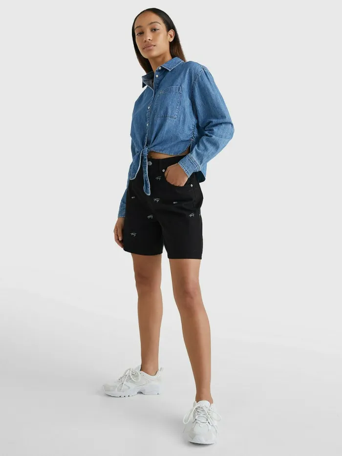 Tommy Hilfiger FrontTie Denim Chambray Shirt Denim Medium Womens Shirts and Blouses On Sale